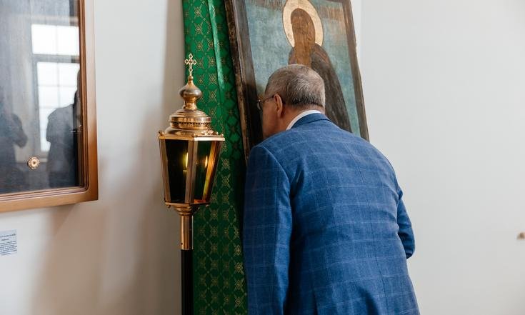Юрий Чайка передал Успенскому Второафонскому Бештаугорскому мужскому монастырю уникальную старинную икону преподобного Евфимия Нового